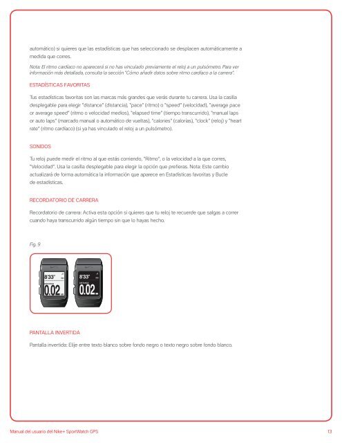 Nike+ SportWatch GPS Manual del usuario