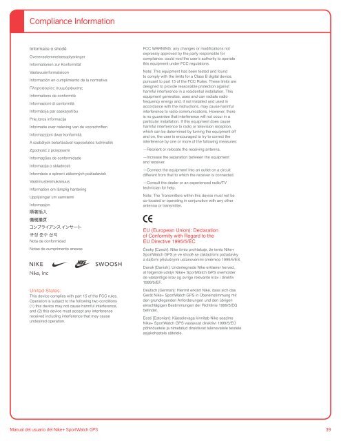 Nike+ SportWatch GPS Manual del usuario