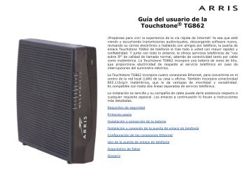 Guía del usuario de la Touchstone®TG862 - Arris