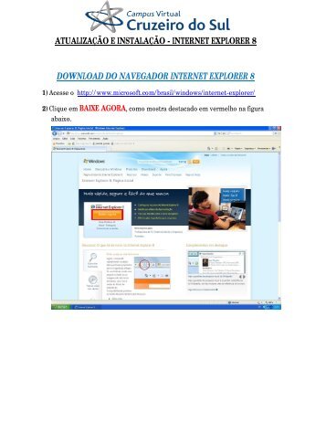 Instalação do Internet Explorer - Campus Virtual Cruzeiro do Sul