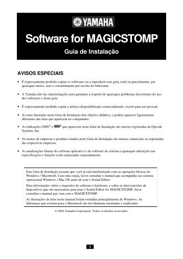 Yamaha Magicstomp Software Yamaha Magicstomp Software