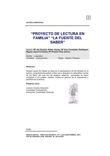 proyecto de lectura en familia - Centro del Profesorado de Granada