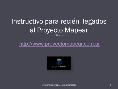 Instructivo para recién llegados al Proyecto Mapear