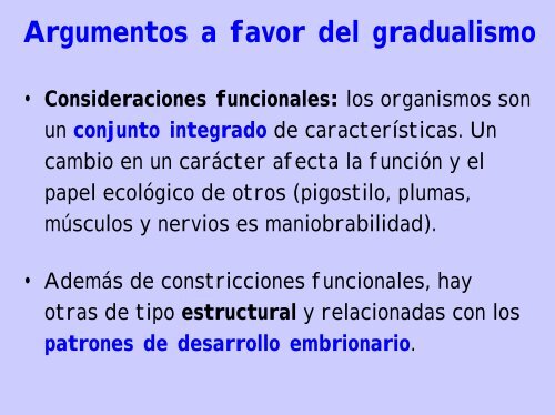 PATRON Y PROCESO Gradualismo vs. Equilibrio puntuado