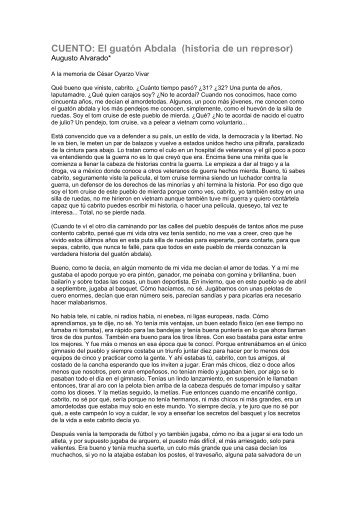 CUENTO: El guatón Abdala (historia de un represor) - ENcontrARTE