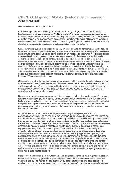 CUENTO: El guatón Abdala (historia de un represor) - ENcontrARTE