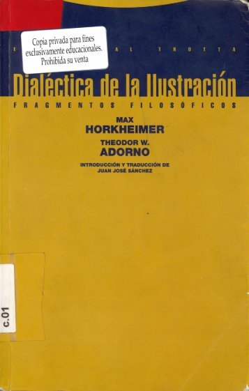 Dialéctica de la Ilustración - Eduardo Galak