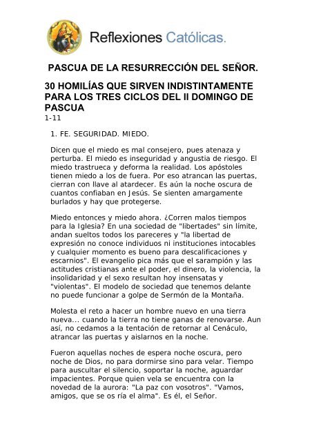 30 homilías que sirven indistintamente paralos tres ciclos del II ...