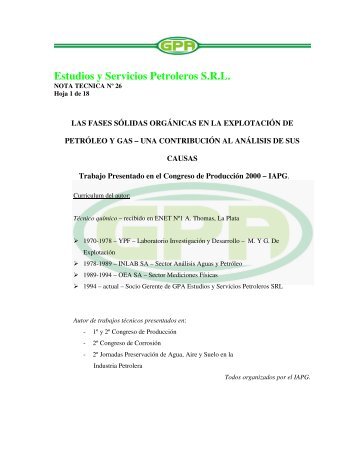 GPA Estudios y Servicios Petroleros SRL - OilProduction.net