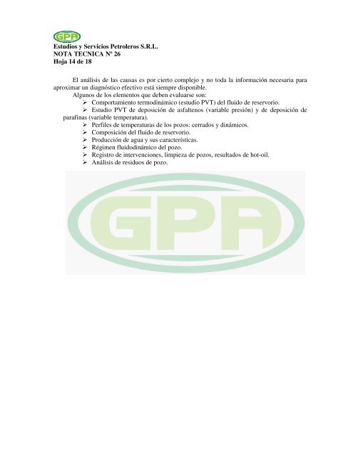 GPA Estudios y Servicios Petroleros SRL - OilProduction.net