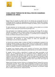 challenge twingo r2 de rallyes en canarias - Renault
