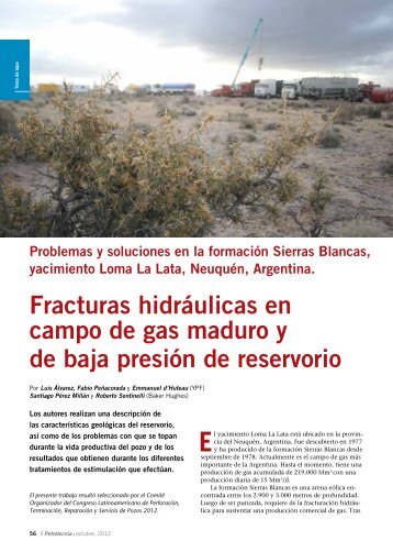 Fracturas hidráulicas en campo de gas maduro y de ... - Petrotecnia