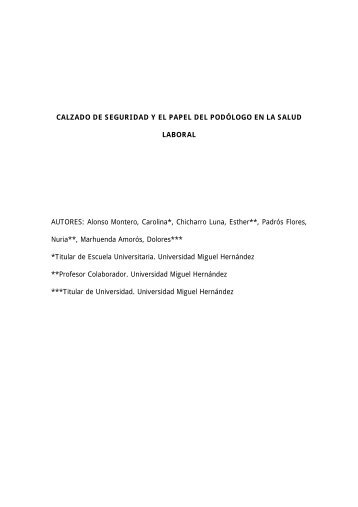 Calzado de seguridad y el papel del podólogo en la salud laboral.