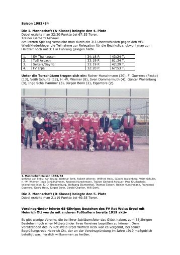 Saison 1983/84 und 1984/85 als PDF-Datei zum Herunterladen