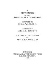 a dictionary sgau karen language - Project Gutenberg Australia