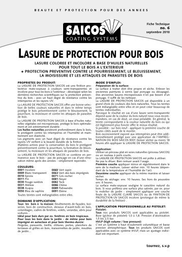 lasure de protection pour bois - Saicos