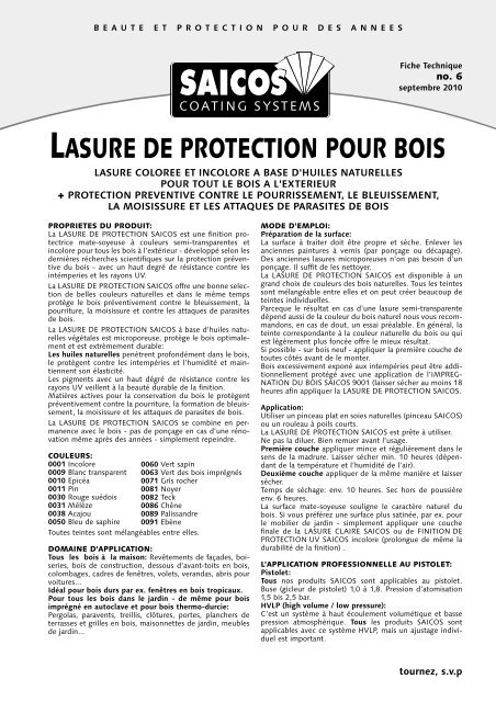 lasure de protection pour bois - Saicos