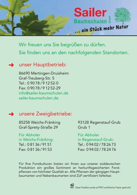 Preiskatalog.PDF - Sailer Baumschulen GmbH