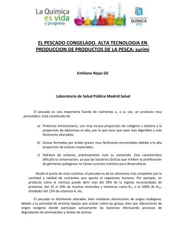 EL PESCADO CONGELADO. ALTA TECNOLOGIA ... - Madrid Salud