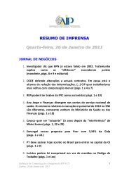 Resumo de Imprensa do dia 26 de - AIP