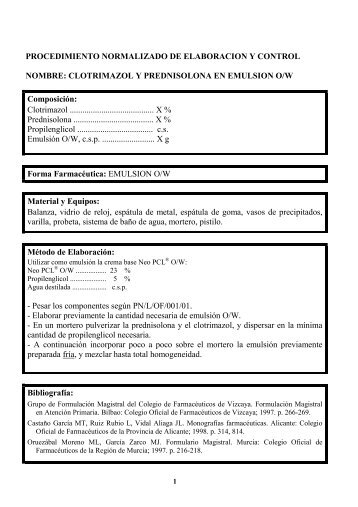 CLOTRIMAZOL Y PREDNISOLONA EN EMULSION O/W ...