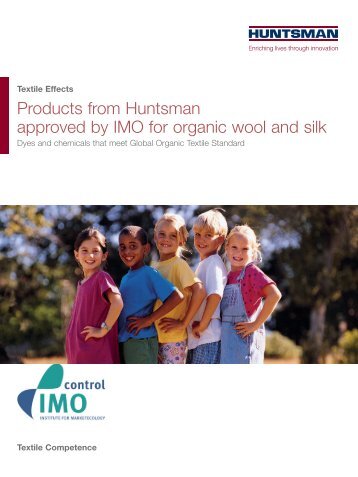 Products from Huntsman approved by IMO for organic wool and silk