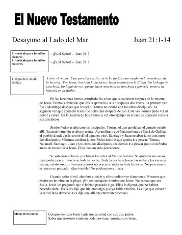 Desayuno al Lado del Mar Juan 21:1-14 - ministerio infantil Arcoiris