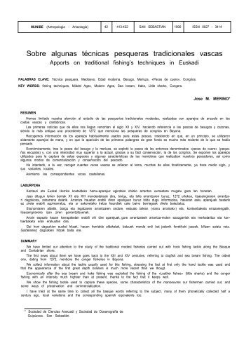 Sobre algunas técnicas pesqueras tradicionales vascas - Aranzadi