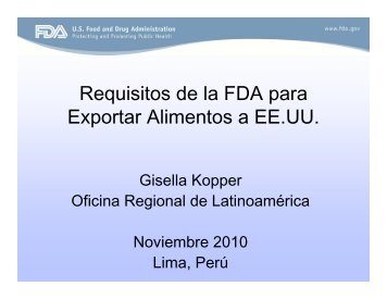 Requisitos De La FDA Para Alimentos PERU Con - Cámara de ...