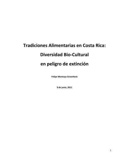 Tradiciones alimentarias en Costa Rica - PNUD