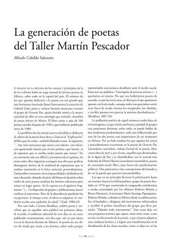 La generación de poetas del Taller Martín Pescador - UAM