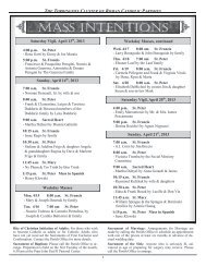 Mass Intentions - The Torrington Cluster of Roman Catholic Parishes