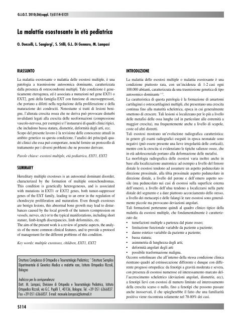 30845 Suppl Giot.pdf - Giornale Italiano di Ortopedia e Traumatologia