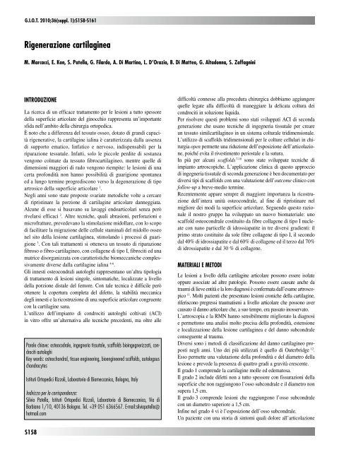 30845 Suppl Giot.pdf - Giornale Italiano di Ortopedia e Traumatologia