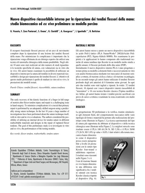 30845 Suppl Giot.pdf - Giornale Italiano di Ortopedia e Traumatologia