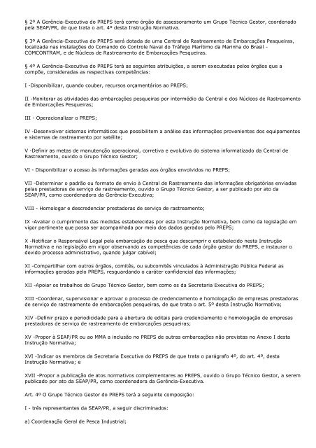 Instrução Normativa Interministerial CM/MMA/SEAP/PR 2/2006