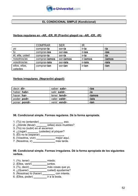 PRETÉRITO INDEFINIDO - Centar za edukaciju i kreativni razvoj