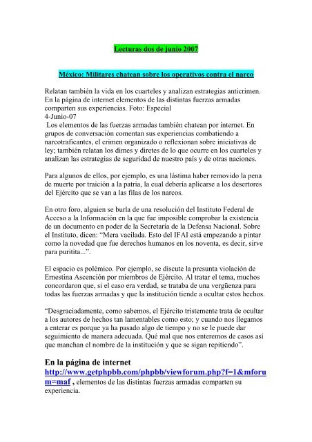 Lecturas Dos De Junio 2007pdf Insumisos - 