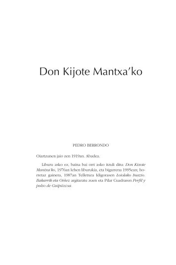 Don Kijote Mantxa'ko - EIZIE