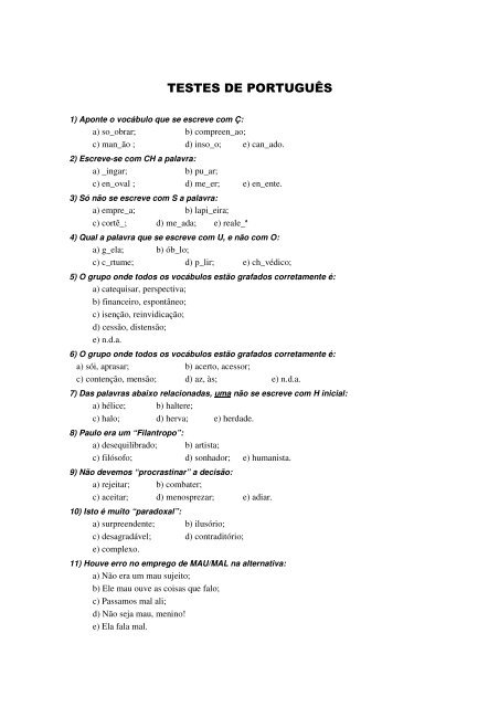 e076_1000 testes Portugues.pmd - Curso Sólon Concursos