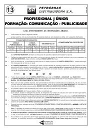Formação: Comunicação / Publicidade - Petrobras Distribuidora