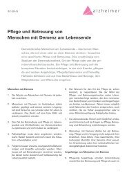 Pflege und Betreuung von Menschen mit Demenz am Lebensende