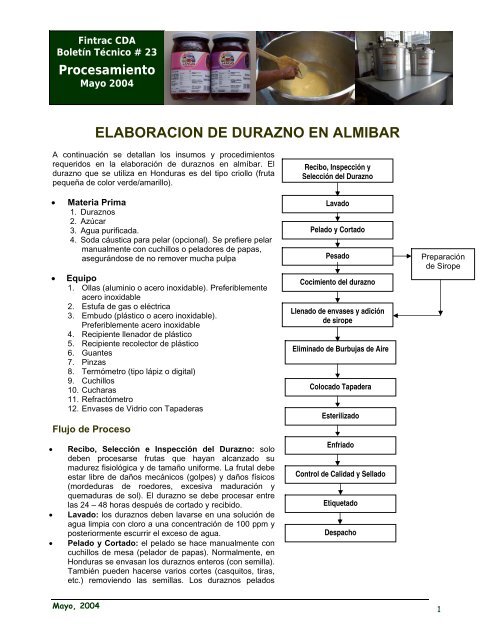 ELABORACION DE DURAZNO EN ALMIBAR