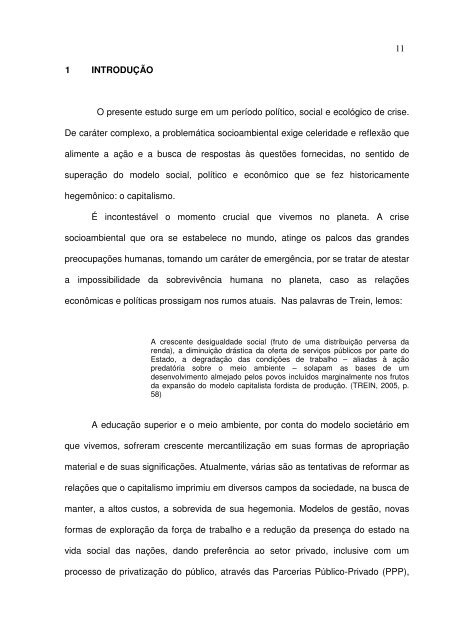 (a) Ambiental nos Programas de Pós-Graduação 'latu senso'