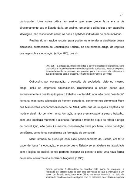 (a) Ambiental nos Programas de Pós-Graduação 'latu senso'