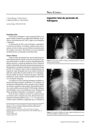 Ingestión letal de peróxido de hidrógeno - Asociación Española de ...