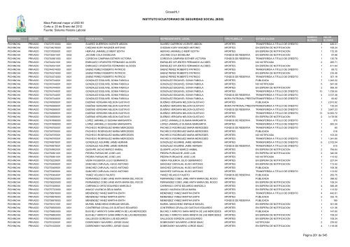 Mora Patronal mayor a USD 50 Corte a: 20 de Enero del 2012 ...