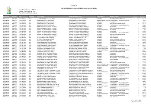 Mora Patronal mayor a USD 50 Corte a: 20 de Enero del 2012 ...