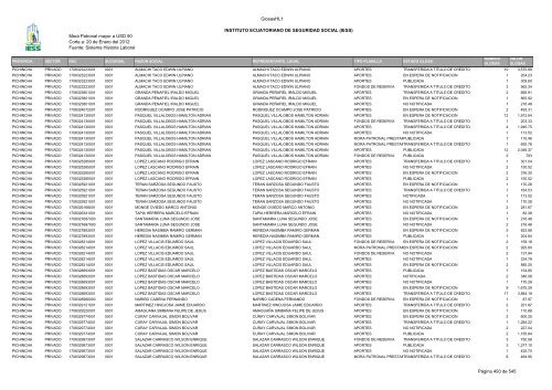 Mora Patronal mayor a USD 50 Corte a: 20 de Enero del 2012 ...