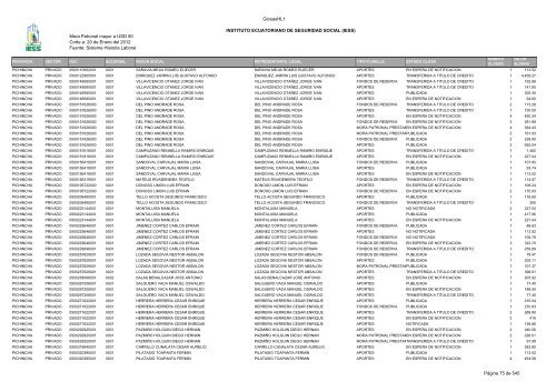 Mora Patronal mayor a USD 50 Corte a: 20 de Enero del 2012 ...